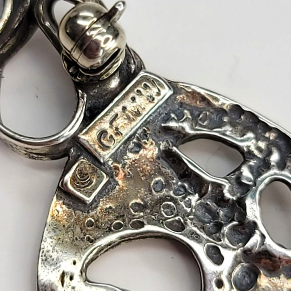 Sterling Silver Theatrical Masks Pin Brooch Ribbon Marked Ct561 - Picture 5 of 6